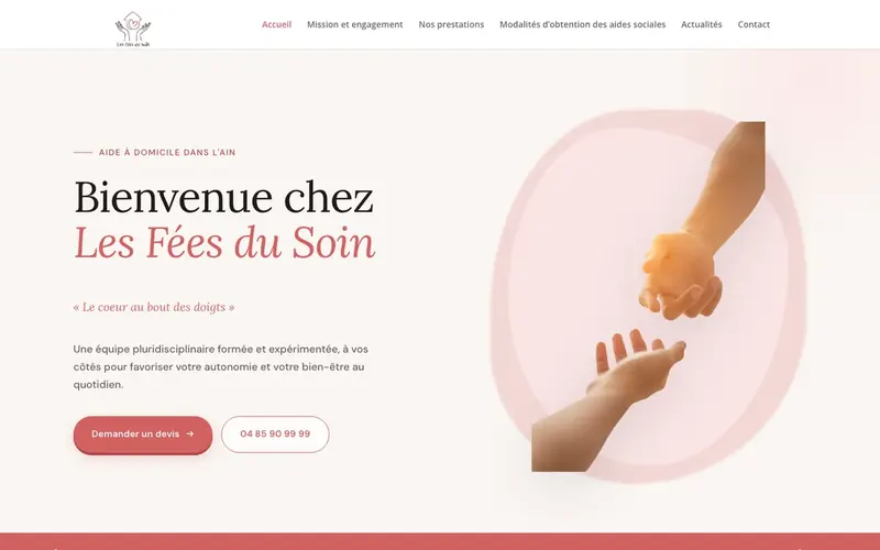 Page d'accueil du site Les Fées du Soin