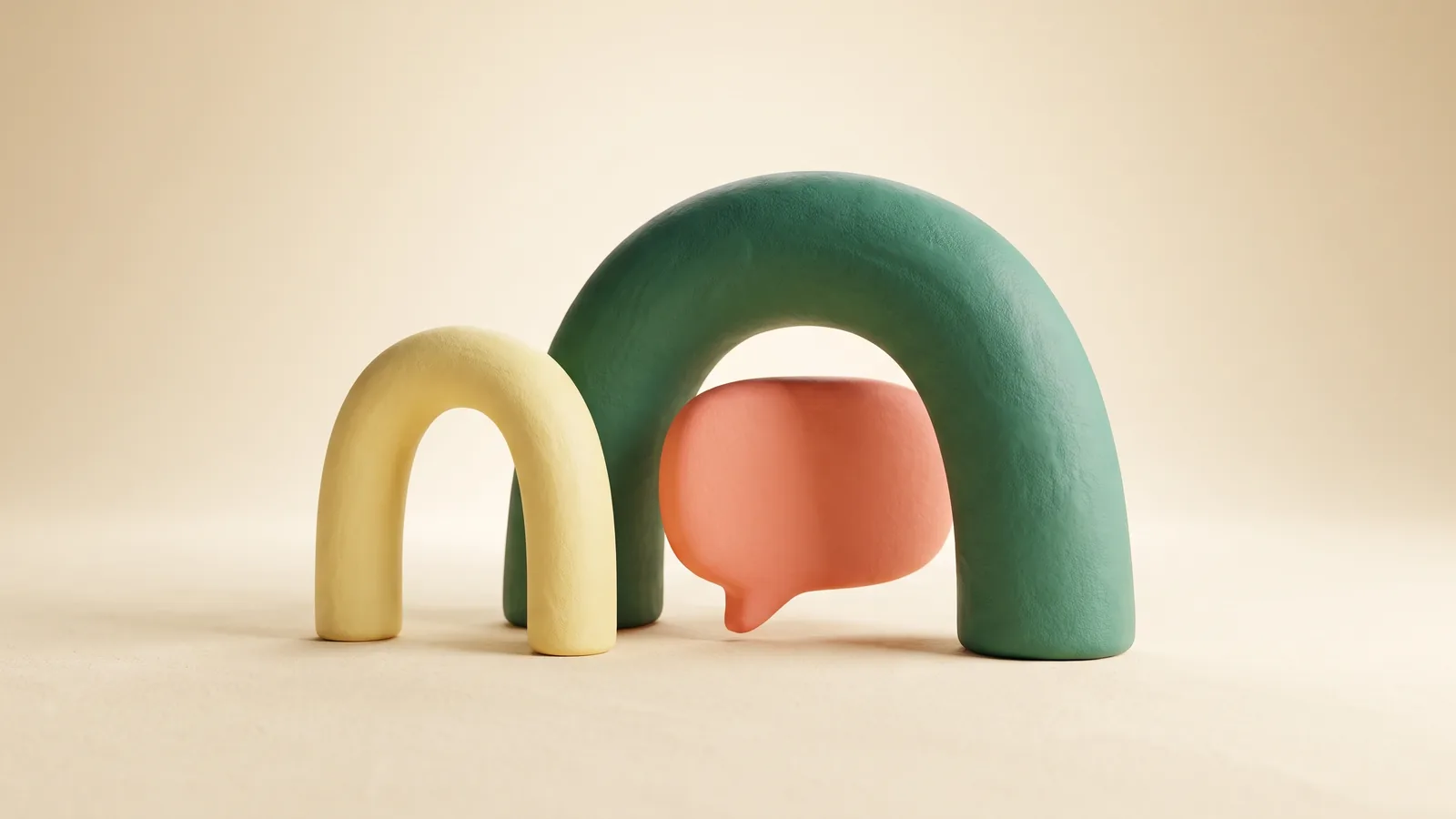 Illustration : deux arches sculptées d'ouvertures différentes, une bulle de conversation passant sous la plus large