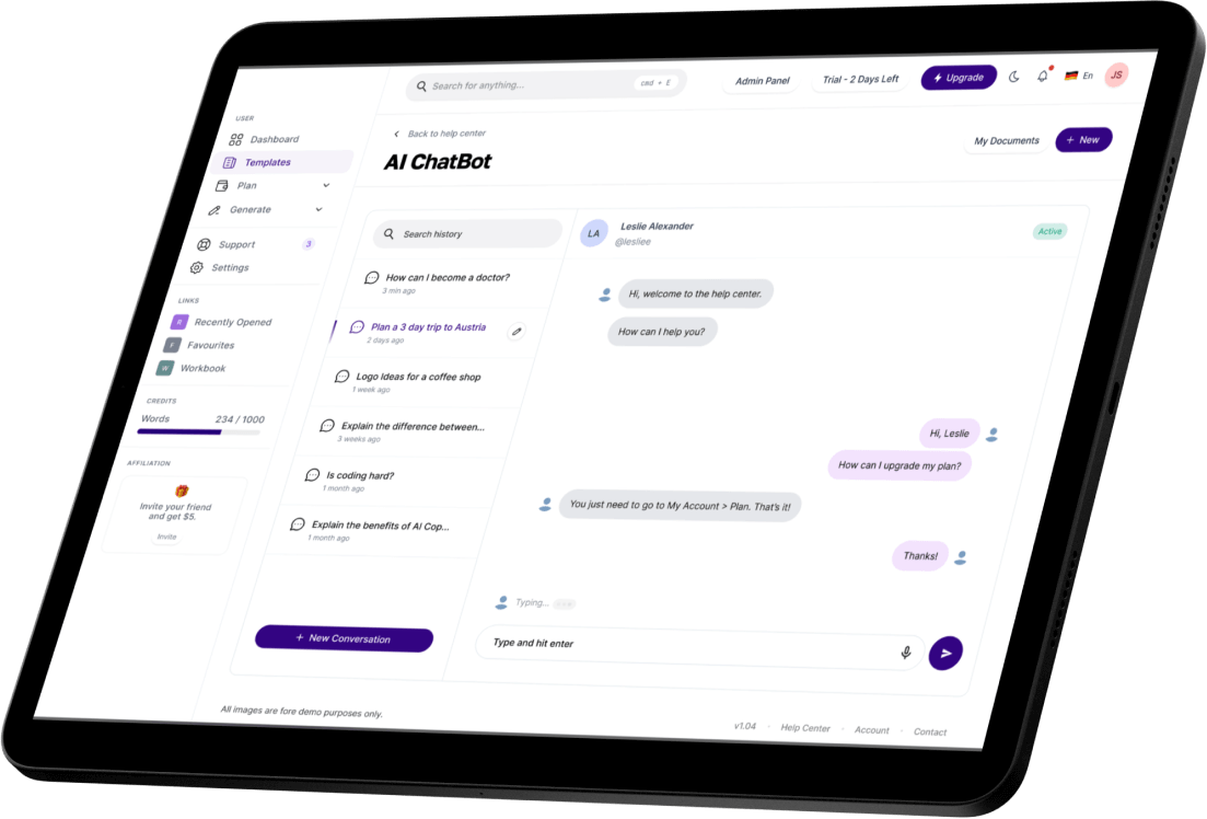 Chatbot WordPress sur iPad
