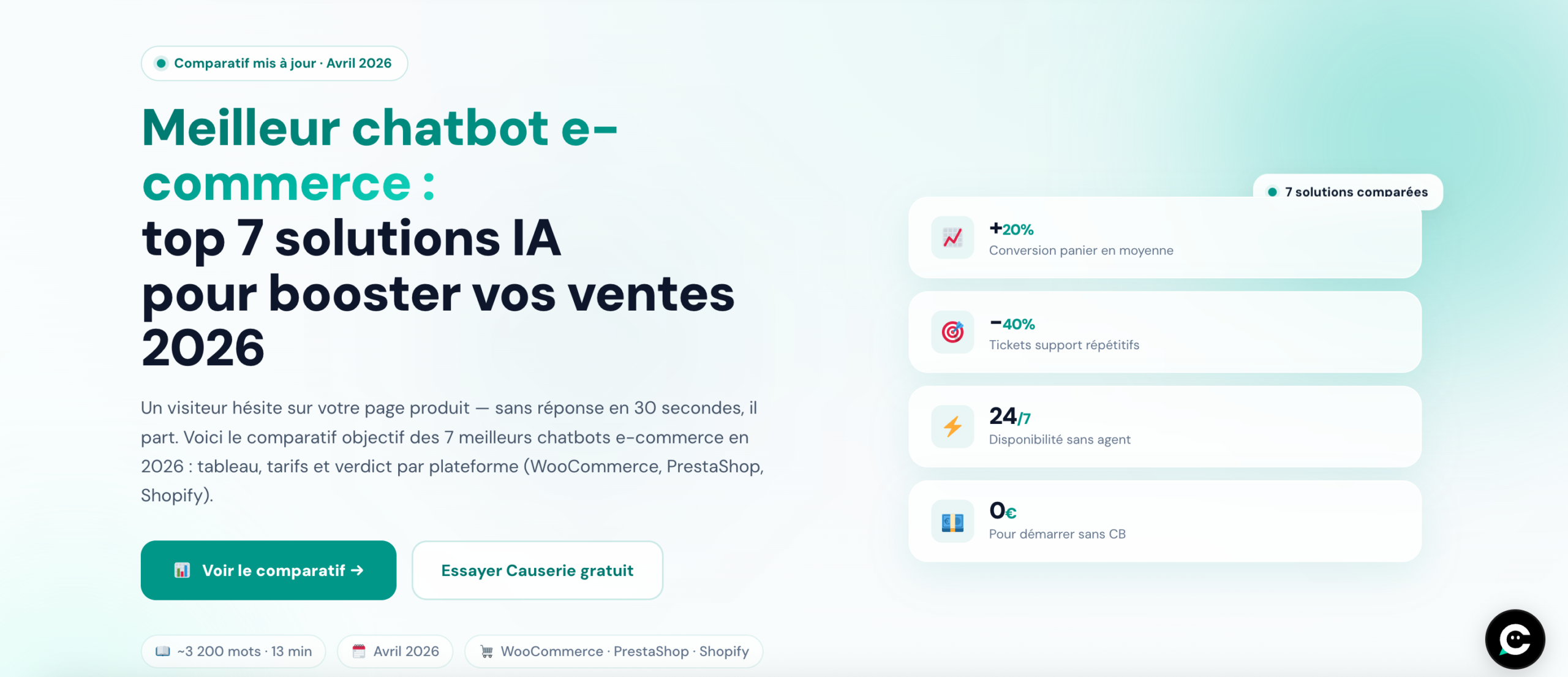 meilleur chatbot e-commerce